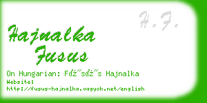 hajnalka fusus business card